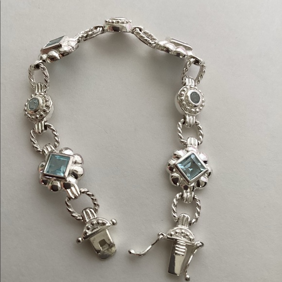 STERLING BYZANTINE TOPAZ BRACELET - Picture 7 of 9